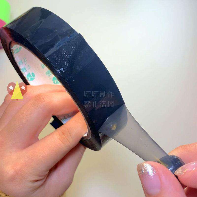 新珠光超宽6cm新款粘粘球胶带i玫红色色d色ang球球徒手白拉丝巨好