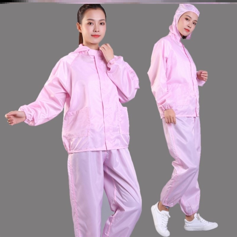 电连帽分体d工尘色车间服作服女喷漆男无蓝防护服重复使用套装i.