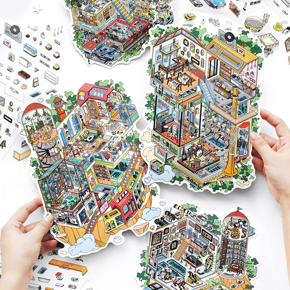 纸先生丨Infeel.Me今日营业中第三十八弹造景贴纸立体装饰贴纸微缩场景原创卡通手账装饰拼贴画街景,文具电教/文化用品/商务用品,贴纸/立体贴纸,淘宝优惠券,粉丝福利购,淘宝优惠卷