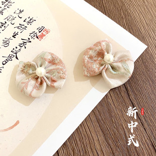 女童中国风发夹周岁礼服汉服唐装搭配抓周发饰幼儿园表演拍照对夹