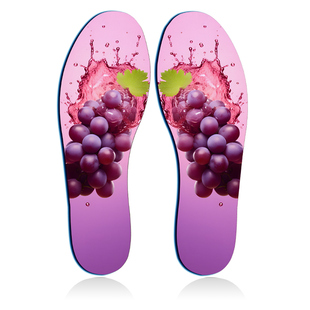 鞋垫男士减震女吸汗运动鞋板鞋海绵软透气薄款个性图案水果主题