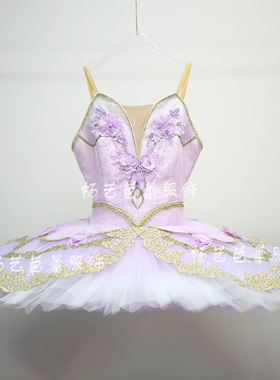 儿童专业芭蕾舞裙浅紫色花仙子女睡美人雷蒙达TUTU裙小天鹅表演服