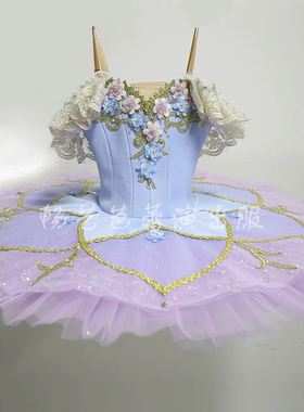 儿童芭蕾舞裙紫色演出服花仙子小天鹅蓬蓬纱ＴＵＴＵ裙汇演舞台装