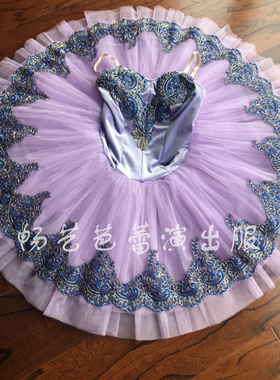 儿童紫色专业芭蕾舞裙女睡美人ＴＵＴＵ裙小天鹅演出服机构表演服
