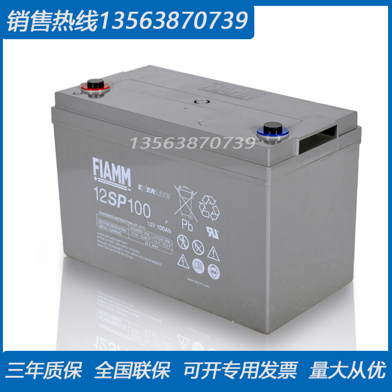 非凡电瓶12V100AH 直流屏UPS/EPS电源应急用 FIAMM蓄电池 12SP100