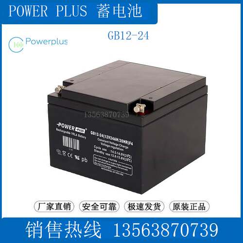 POWERPLUS蓄电池 GB12-24(12V24AH/20HR)F4 监控/消防/医疗/UPS