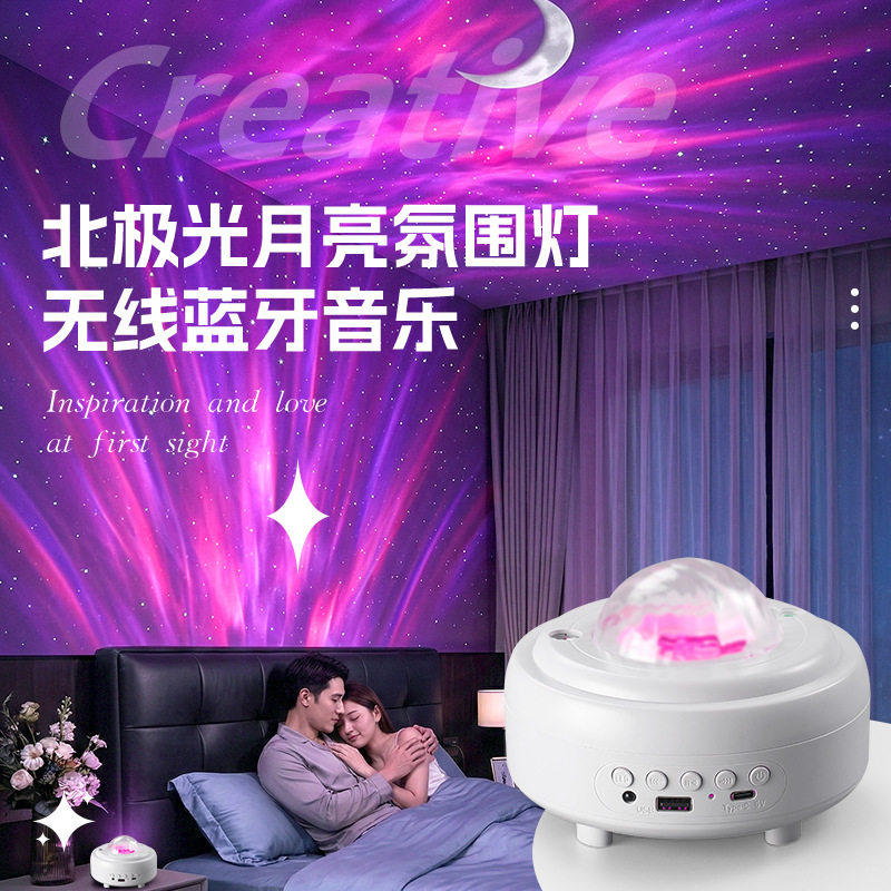 家用ktv气氛灯dj蹦迪氛围360度旋转七彩蓝牙音响变色闪光音箱舞台