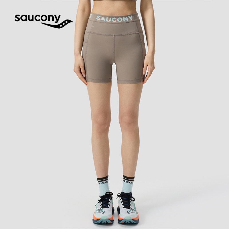 Saucony索康尼女子抗UV50+跑步训练弹力舒适运动自如紧身三分裤