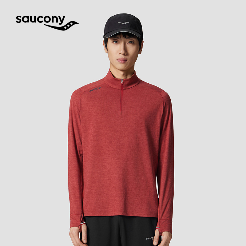 索康尼亲肤舒适半开链长袖T