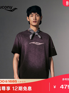 Saucony索康尼NATHAN BELL系列情侣夏季运动舒适透气短袖针织衫