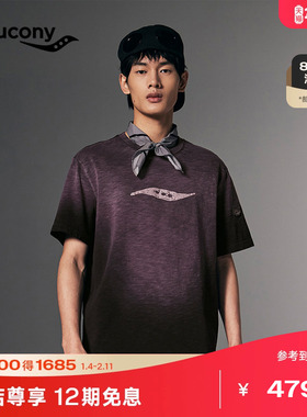 Saucony索康尼NATHAN BELL系列情侣夏季运动舒适透气短袖针织衫