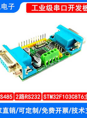 Modbus协议转换STM32F103C8T6 2路RS232多路RS232双串口开发板