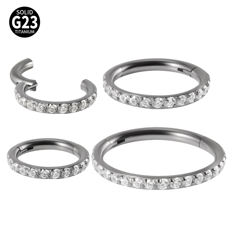 G23钛镶锆石高级感耳环耳骨环女