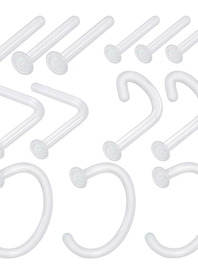 旅悦 直杆L杆C形玻璃透明材质新款鼻钉欧美风格鼻环16G/18G饰品女