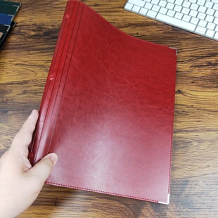 【油蜡牛皮纹 酒红】30孔A4大号活页笔记本记事本文具高中生大学生读书笔记课堂笔记日周月计划本理财记账本