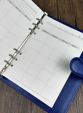 自填日期月计划本6孔A5可拆卸活页笔记本商务办公记事本待办事项工作日志日程效率手册自律打卡时间规划管理