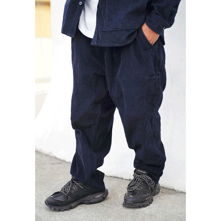 CALIFANS AUTUMN AND WINTER WEST COAST CORDUROY RETRO LOOSE LAPEL LONG-SLEEVED SHIRT CASUAL TROUSER SUIT MENS FASHION