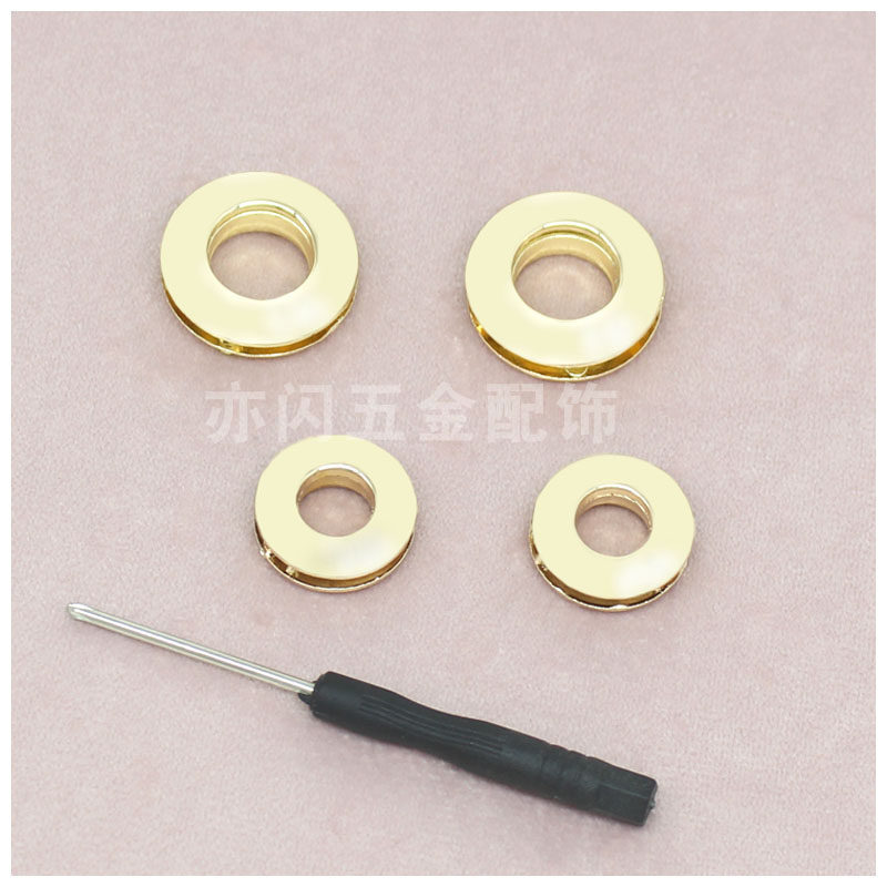 METAL EYELID BUCKLE BAG FITTING HOLLOW CLASP SCREW DETACHABLE DECORATIVE BUCKLE FITTING ROUND BUTTON FASTENING