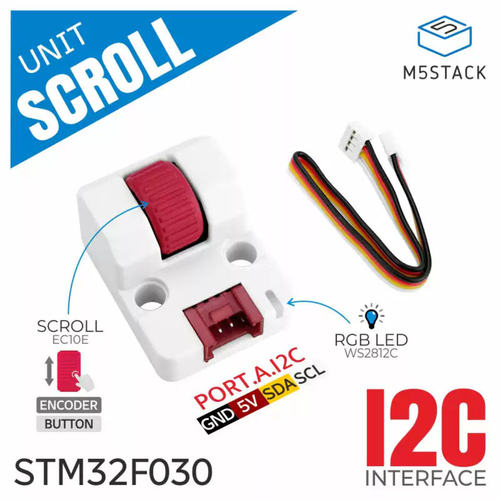 官方M5Stack Unit Scroll 滚轮旋转编码器拓展单元 EC10E1220501