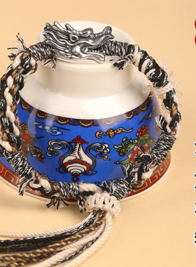 龙结祥龙手链足银S999男士编绳