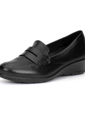 ECCO爱步女Felicia休闲商务增高皮鞋百搭乐福鞋玛丽珍鞋217323