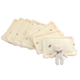 婴儿枕头纯棉新生儿云片枕四季通用初生宝宝枕垫豆豆绒平枕垫巾