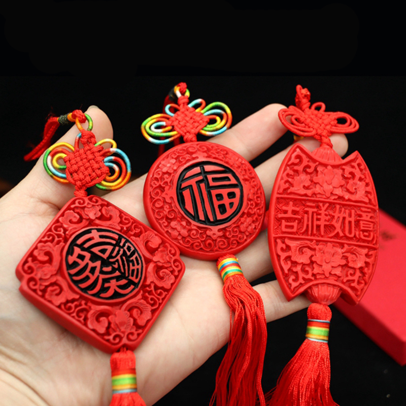 中国结北京漆雕漆器挂件汽车挂饰