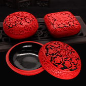 北京漆器漆雕首饰盒印泥盒民间特色工艺品中国风礼物出国送老外