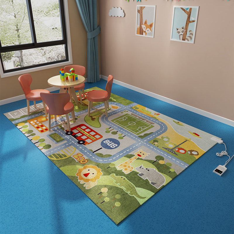 石墨烯地暖垫电热地毯加热地板卡通儿童家用客厅地暖垫地热垫移动