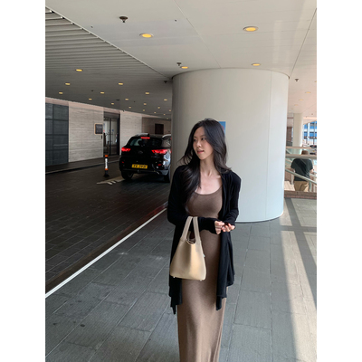 daydayicy Kendall出街 连衣长裙女舒适显瘦好穿U领修身吊带裙夏