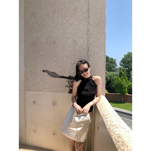 daydayicy 法式名伶 无袖背心女夏辣妹修身显瘦小众设计气质上衣