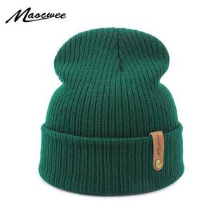 Women Men Crochet Beanie Hat Soft Warm Cap Autumn Winter Fem