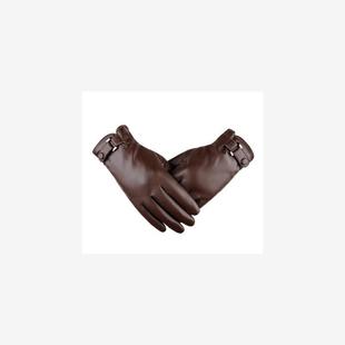 2018 winter glove pu leather phone screen touch men gloves