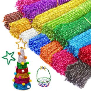 30/50/100pcs Glitter Chenille Stems Pipe Cleaners Plush Tins