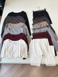 新品2025LP秋冬新款粗螺纹羊绒磨毛套装，