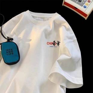 女装 大牌外贸出口尾货清仓捡漏 T恤男装 街头短袖 纯棉宽松上衣 美式