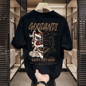 短袖 大牌外贸清仓捡漏专柜撤回 夏季 T恤男女士宽松纯棉上衣服潮牌