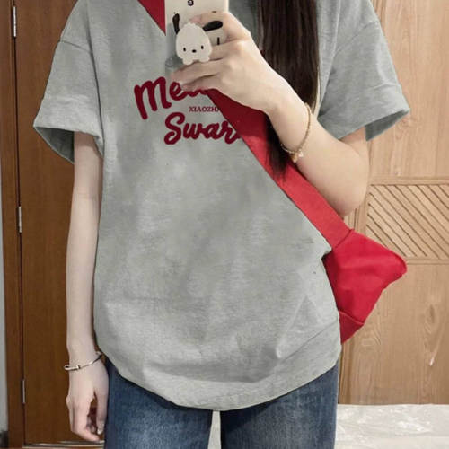 外贸撤回尾货清仓捡漏~纯棉潮牌夏季短袖T恤男装女装宽松百搭上衣