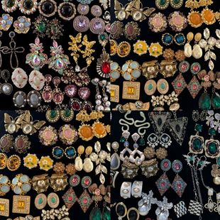 银针中古vintage镶钻蛇形耳钉女小众个性耳环轻奢高级感气质耳饰