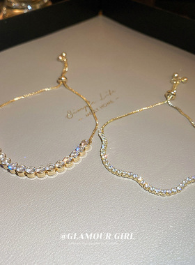 韩国ins波浪几何调节手链气质