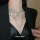 镶钻多层流苏几何项链宫廷风夸张设计复古锁骨链个性 轻奢颈链项饰