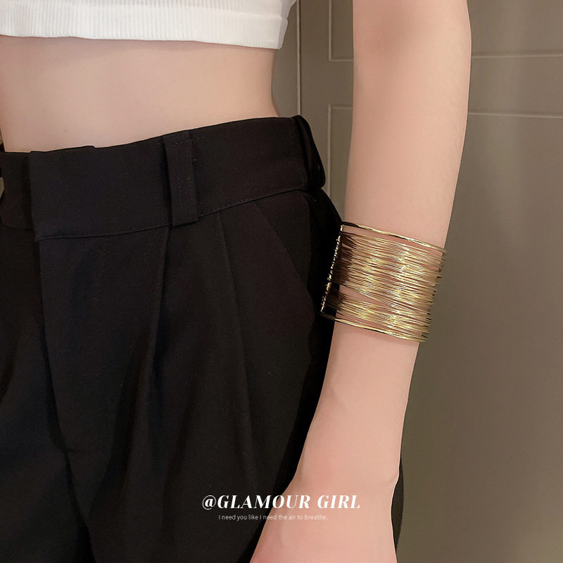 EUROPEAN AND AMERICAN EXAGGERATED MULTI-LAYER HOLLOW ARMBANDS OPEN BRACELETS NICHE CREATIVE DESIGN BRACELETS PERSONALITY COLD WIND BRACELETS