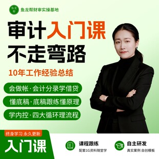 审计鱼帮主-必学基础课（账务/底稿/内控）财务审计实操课 事务所