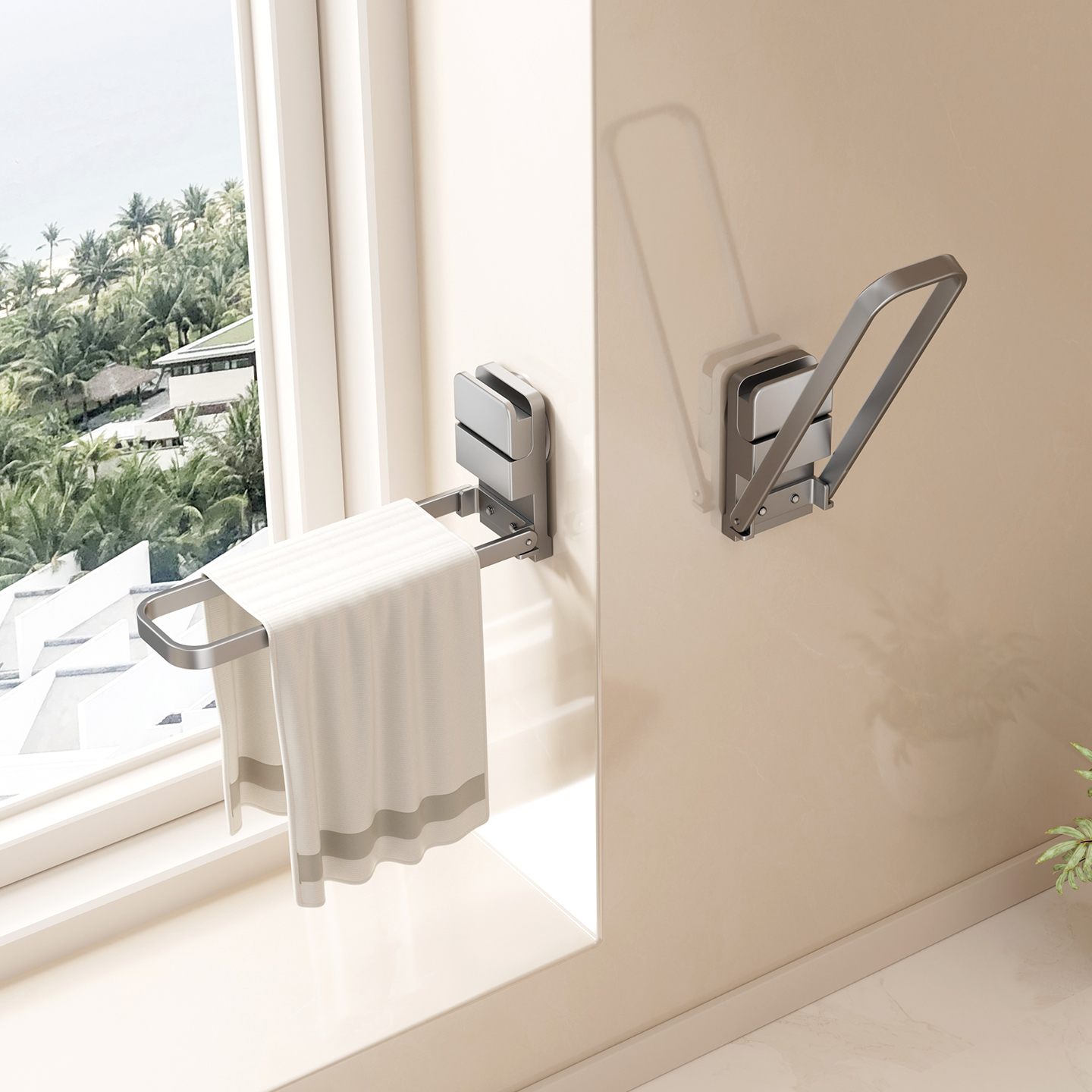 厨房吸盘上墙专用晾挂抹布架