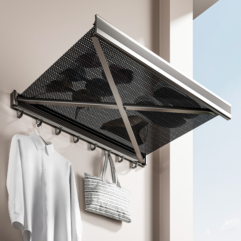 阳台隐形伸缩折叠晾晒网免打孔