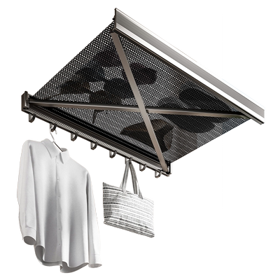 阳台隐形伸缩折叠晾晒网免打孔