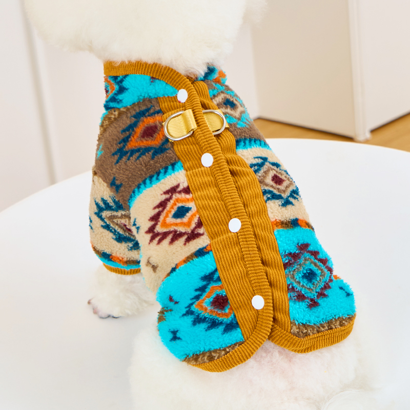 秋冬季狗狗衣服小型犬比熊泰迪保暖可牵引博美防寒两脚衣宠物衣服