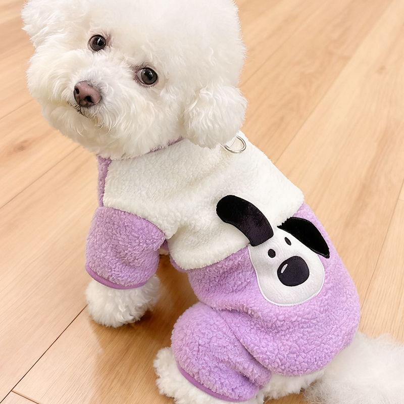 狗狗衣服小型犬比熊泰迪保暖可牵引博美防寒四脚衣宠物衣服秋冬季