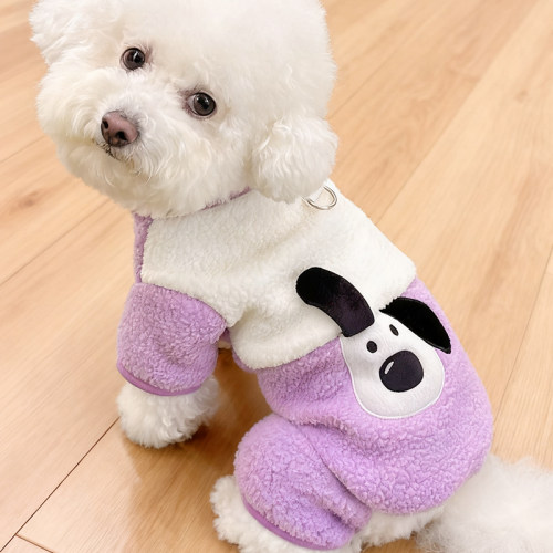 狗狗衣服小型犬比熊泰迪保暖可牵引博美防寒四脚衣宠物衣服秋冬季