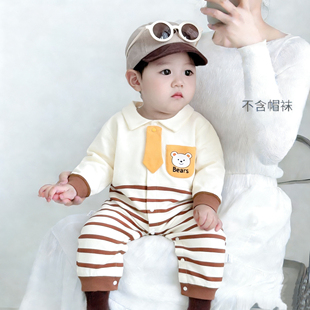 新生婴儿纯棉连体衣秋冬装男女宝宝超萌可爱哈衣外出爬服抱衣秋季